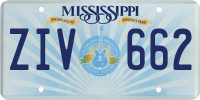 MS license plate ZIV662