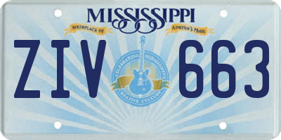 MS license plate ZIV663