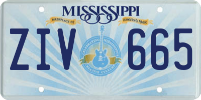 MS license plate ZIV665