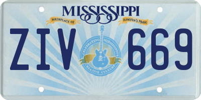 MS license plate ZIV669