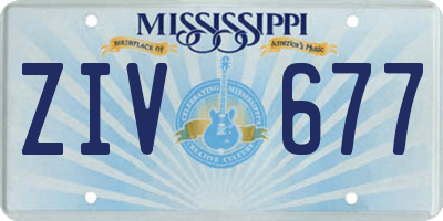 MS license plate ZIV677