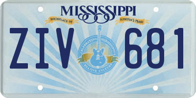 MS license plate ZIV681