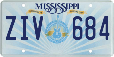 MS license plate ZIV684