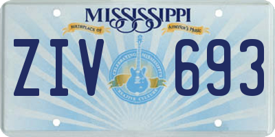 MS license plate ZIV693