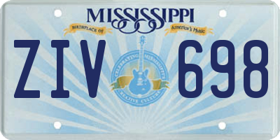 MS license plate ZIV698