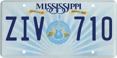 MS license plate ZIV710