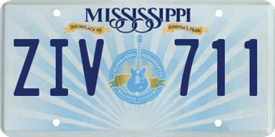 MS license plate ZIV711