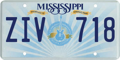 MS license plate ZIV718