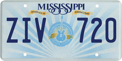 MS license plate ZIV720