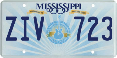 MS license plate ZIV723