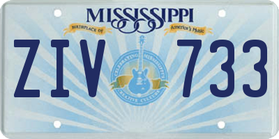 MS license plate ZIV733