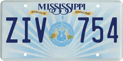 MS license plate ZIV754