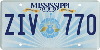 MS license plate ZIV770