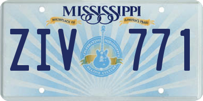 MS license plate ZIV771