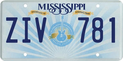 MS license plate ZIV781