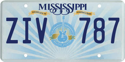 MS license plate ZIV787