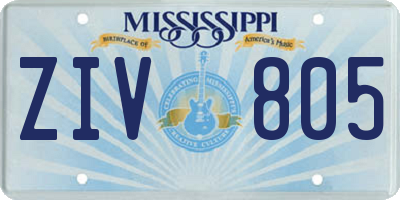 MS license plate ZIV805