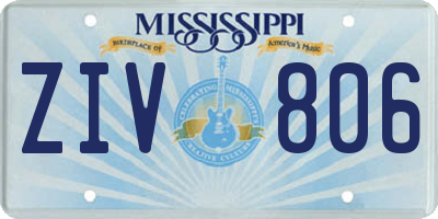 MS license plate ZIV806