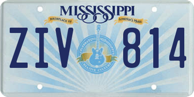 MS license plate ZIV814