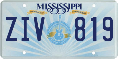 MS license plate ZIV819