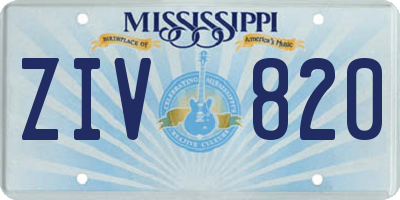 MS license plate ZIV820