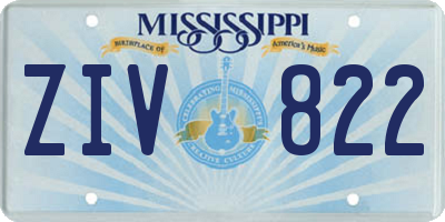 MS license plate ZIV822