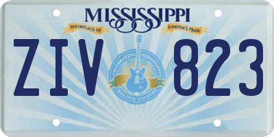 MS license plate ZIV823