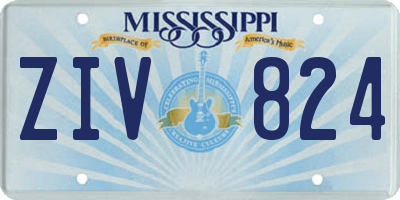 MS license plate ZIV824