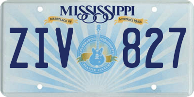 MS license plate ZIV827