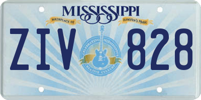 MS license plate ZIV828