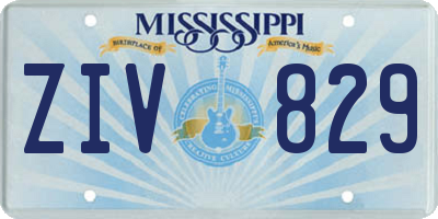 MS license plate ZIV829