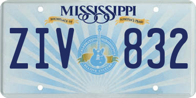 MS license plate ZIV832
