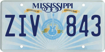 MS license plate ZIV843