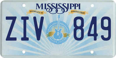 MS license plate ZIV849