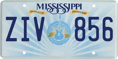 MS license plate ZIV856