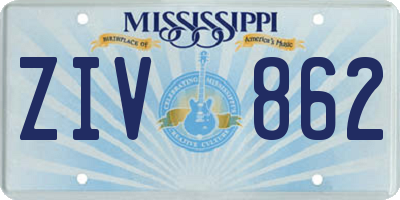 MS license plate ZIV862