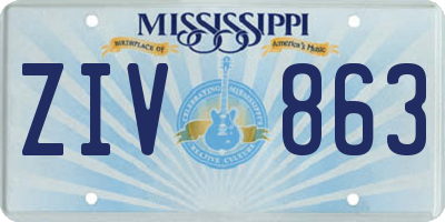 MS license plate ZIV863