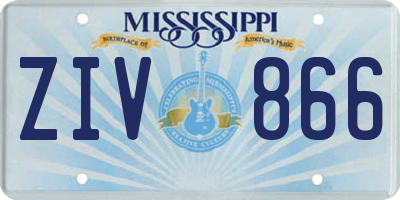 MS license plate ZIV866