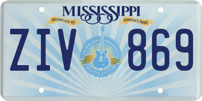 MS license plate ZIV869