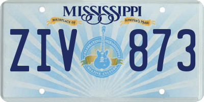 MS license plate ZIV873