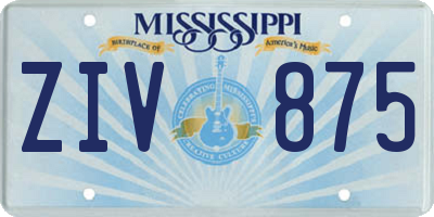 MS license plate ZIV875