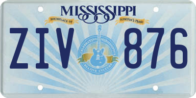 MS license plate ZIV876