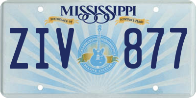 MS license plate ZIV877