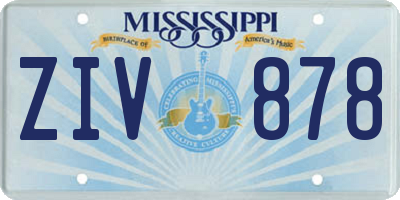 MS license plate ZIV878