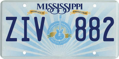 MS license plate ZIV882