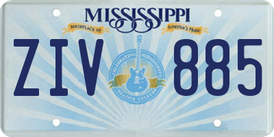 MS license plate ZIV885