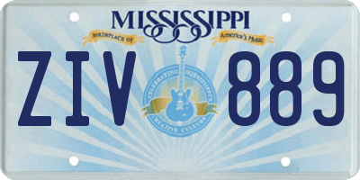 MS license plate ZIV889