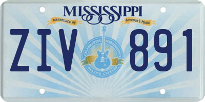 MS license plate ZIV891