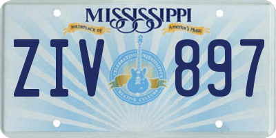 MS license plate ZIV897