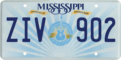 MS license plate ZIV902